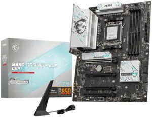 MSI B850 Gaming Plus WiFi AM5 ATX Motherboard, AMD B850 Chipset, 4x DDR5 UDIMM Slots, Up to 256GB Max Memory, 4x PCIe x16 Slots, 3x M.2 Slots, WiFi & BT Connectivity