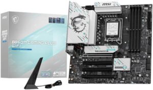 MSI B860M Gaming Plus WiFi LGA 1851 Micro ATX Motherboard, Intel B860 Chipset, 4x DDR5 UDIMM Slots, Up to 256GB Max Memory, 4x PCIe x16 Slots, 3x M.2 Slots, WiFi & BT Connectivity