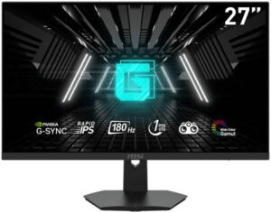 MSI G274F eSports Gaming Monitor, 27" FHD Rapid IPS Display, 180Hz Refresh Rate, 1ms (GtG) Response Time, NVIDIA G-Sync Technology, 16.7m Display Colors, 2x HDMI / DP Video Ports, Black