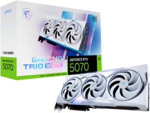 MSI GeForce RTX 5070 GAMING TRIO OC Graphics Card, 12GB GDDR7 192-Bit Memory, 2610 MHz Boost Clock, 6144 CUDA Cores, 28 Gbps Memory Speed, PCI Express Gen 5, White