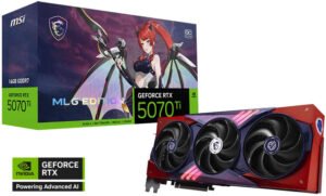 MSI GeForce RTX 5070 Ti MLG Edition OC Graphics Card, 16GB GDDR7 256-Bit Memory, 2572 MHz Boost Clock, 28 Gbps Memory Speed, 8960 CUDA Cores, PCI Express Gen 5