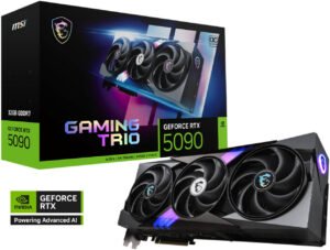 MSI GeForce RTX 5090 Gaming Trio OC Graphics Card, 32GB GDDR7 512-Bit Memory, 2482 MHz Boost Clock, 28 Gbps Memory Speed, 21760 CUDA Cores, PCI Express Gen 5