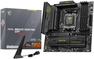 MSI MAG B850M MORTAR WIFI mATX AM5 Motherboard, AMD B850 Chipset, 4x DDR5 UDIMM Slots, Up to 256GB Max Memory, 1x PCIe x16 Slot, 3x M.2 Slots