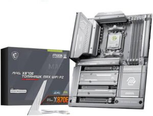 MSI MAG X870E Tomahawk Max WIFI PZ ATX AM5 Motherboard, AMD X870E Chipset, 4x DDR5 UDIMM Slots, 256GB Max Memory, 3x PCIe x16, 4x M.2 Slots