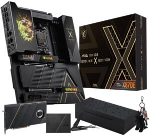 MSI MEG X870E GODLIKE X EDITION E-ATX AM5 Motherboard, AMD X870E Chipset, 4x DDR5 DUMM Slots, 256GB Max Memory, 2x PCI-E x16 Slot, 7x M.2 Slots