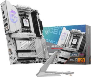 MSI MPG B850 EDGE TI WIFI AM5 ATX Motherboard, AMD B850 Chipset, 4x DDR5 UDIMM Slots, Up to 256GB Max Memory, 3x PCIe x16 Slots, 4x M.2 Slots, Wi-Fi 7 & Bluetooth 5.4