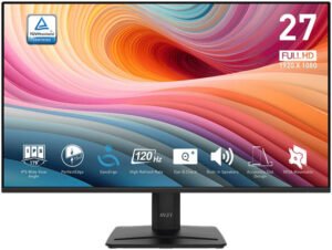 MSI PRO MP275 E2 Business Productivity Monitor, 27" IPS Display, FHD Resolution, 120Hz Refresh Rate, 1ms (MPRT) Response Time, 16.7m Color Support, Black