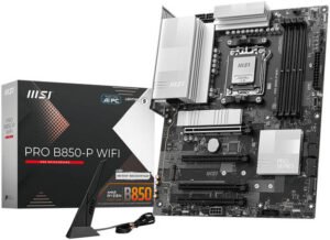 MSI Pro B850-P WiFi AM5 ATX Motherboard, AMD B850 Chipset, 4x DDR5 UDIMM Slots, Up to 256GB Max Memory, 4x PCIe x16 Slots, 3x M.2 Slots, WiFi & BT Connectivity