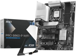 MSI Pro B860-P WiFi LGA 1851 ATX Motherboard, Intel B860 Chipset, 4x DDR5 UDIMM Slots, Up to 256GB Max Memory, 4x PCIe x16 Slots, 3x M.2 Slots, WiFi & BT Connectivity