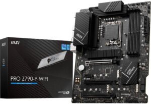 MSI Pro Z790-P Wifi DDR5 ATX Motherboard, LGA 1700 Socket, Intel Z790 Chipset, 4x DDR5 -128GB Max Memory, Wi-Fi 6E / BT 5.2, 2.5Gbps LAN, M.2 Shield Frozr, Lightning Gen5, 14 Duet Rail