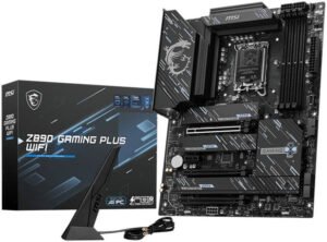 MSI Z890 Gaming Plus Wi-Fi LGA 1851 ATX Motherboard, Intel Z890 Chipset, 4x DDR5 UDIMM Slots, Up to 256 Max Memory, Wi-Fi 7 & BT 5.4, 3x PCI-E x16 slots, 4x M.2 Slots, Black