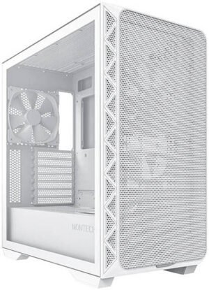 Montech AIR 90AIR 903 BASE Mid Tower ATX Computer Case, 3x 140mm Pre-installed PWM Fans, Up to 360mm Radiator Support, Mesh Front Panel, Vertical GPU Mounting, White