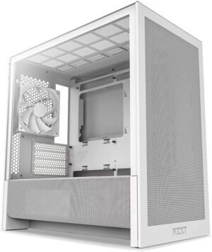 NZXT H3 Flow, Micro-ATX Mid-Tower PC Case High Airflow Design, Tempered Glass Side Panel, Compact Form Factor, Front I/O with USB-C and USB 3.2 Gen 1, White
