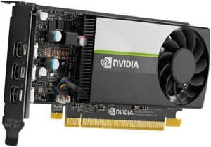 PNY NVIDIA T400 Low-Profile Graphics Card, 4GB of GDDR6 64-bit Memory, 80 GB/s Memory Bandwidth, 384 CUDA Cores, PCIe 3.0 x16, NVIDIA Turing Architecture, 3 x Mini DisplayPort
