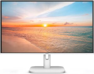 Philips 1000 Series Monitor, 24" IPS Display, FHD Resolution, 100Hz Refresh Rate, 4ms (GtG) Response Time, SmartImage Picture Enhancement, Flicker-Free Technology, White