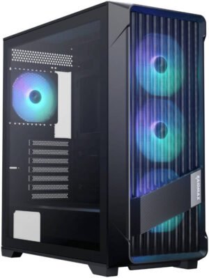 Raidmax X603 NANO MESHIAN Series ATX Computer Case, 4x 120mm ARGB Pre-Installed Fans, 360mm Radiator Support, 7x Expansion Slot, Tempered Glass Sliding Side Panel, Black