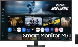 SAMSUNG M7 M70F Smart Monitor, 43" VA Display, 4K UHD Resolution, 60Hz Refresh Rate, 4ms (GtG) Response Time, Tizen Operating System, WIFI5 & BT5.2 Connectivity, Black