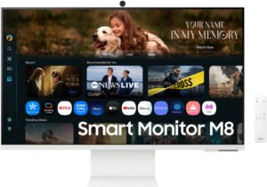 SAMSUNG M8 M80F 4K Samsung Vision AI Smart Monitor, 32" VA Display, 4K Resolution, 60Hz Refresh Rate, 4ms (GTG) Response Time, Tizen OS, Adaptive Picture, Game Bar 2.0, White