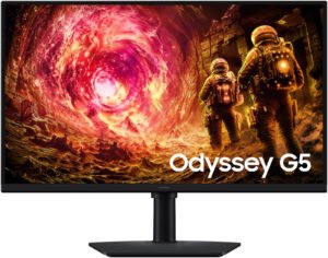 SAMSUNG Odyssey G5 G50F Gaming Monitor, 27" IPS Display, QHD Resolution, 180Hz Refresh Rate, 1ms (GtG) Response Time, AMD FreeSync & G-Sync Compatible, 16.7m Color Support