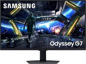 SAMSUNG Odyssey G7 (G70D) Gaming Monitor, 32" IPS Display, 4K UHD Resolution, 144Hz Refresh Rate, 1ms (GtG) Response Time, AMD FreeSync Premium Technology, 1B Color Support, Black
