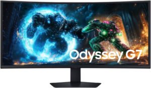 SAMSUNG Odyssey G7 G75F Gaming Curved Monitor, 40" VA Display, WUHD Resolution, 180Hz Refresh Rate, 1ms Response Time, AMD FreeSync Premium Pro & G-Sync Compatible