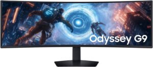 SAMSUNG Odyssey G9 G91F Curved Gaming Monitor, 49" VA Display, DQHD Resolution, 144Hz Refresh Rate, 1ms (GtG) Response Time, AMD FreeSync Premium Pro Technology, Black