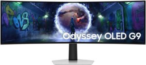 SAMSUNG Odyssey G9 G932 Gaming Curved Monitor, 49" OLED Display, Dual QHD Resolution, 240Hz Refresh Rate, 0.03ms (GtG) Response Time, AMD FreeSync Premium Pro & NVIDIA G-Sync, White