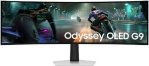 SAMSUNG Odyssey G91SD G9 Gaming Curved Monitor, 49" OLED Display, DQHD Resolution, 144Hz Refresh Rate, 0.03ms Response Time, AMD FreeSync Premium Pro, White