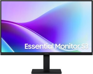 SAMSUNG S3 S32GF Essential Monitor, 24" IPS Display, FHD Resolution, 120Hz Refresh Rate, 5ms (GtG) Response Time, Eye Saver Mode, Game Picture Mode, Flicker Free, Black