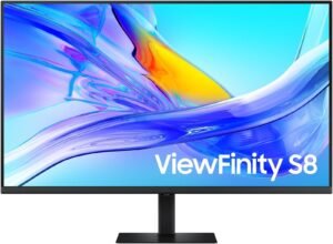 SAMSUNG S8 S8UD Smart Monitor, 37" VA Display, 4K UHD Resolution, 60Hz Refresh Rate, 5ms Response Time, 1.07b Color Support, Flicker-Free Feature, Black