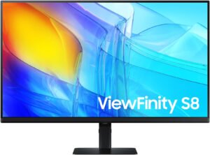 SAMSUNG ViewFinity S8 S80D Monitor, 32" 4K UHD VA Display, 60Hz Refresh Rate, 5ms Response Time, 1.07b Color Support, Flicker Free, Picture-In-Picture, Black