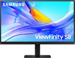 SAMSUNG ViewFinity S8 S80UD Monitor, 32" VA Display, 4K UHD Resolution, 60Hz Resolution, 5ms Response Time, 1.07b Color Support, 90W USB-C Charging Power, Black