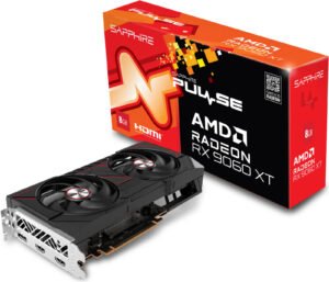 SAPPHIRE PULSE AMD Radeon RX 9060 XT Graphics Card, 8GB GDDR6 128-Bit Memory, 3290 MHz Boost Clock, 2048 Stream Processors, 20 Gbps Memory Clock, PCI-Express 5.0 x16