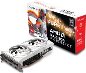SAPPHIRE PURE AMD Radeon RX 9060 XT Graphics Card, 16GB GDDR6 128-Bit Memory, 3290 MHz Boost Clock, 2048 Stream Processors, 20 Gbps Memory Speed, PCI-Express 5.0 x16