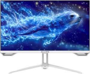 Sades SL-Sealion Pro Gaming Monitor, 24" IPS Display, FHD Resolution, 144Hz Refresh Rate, 1ms (MPRT) Response Time, Adaptive Sync, Anti-Blue Light Eye Care, HDR Support, White