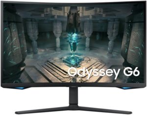 Samsung Odyssey G6 Gaming Monitor, 32" QHD VA Display, 240Hz Refresh Rate, 1ms (GtG) Response Time, FreeSync Premium Pro Technology, 1000R Curvature, Black