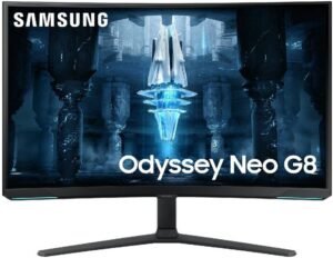 Samsung Odyssey Neo G8 32" Curved Gaming Monitor, 4K UHD 3840x2160 VA Display, 240Hz Refresh Rate, 1ms Response Time, 1Bn Colors, AMD FreeSync Premium Pro, HDMI 2.1, DP 1.4, White