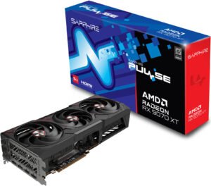 Sapphire PULSE AMD Radeon RX 9070 XT Graphics Card, 16GB GDDR6 256-Bit Memory, 2970 MHz Boost Clock, 4096 Stream Processors, 20 Gbps Memory Clock, PCI-Express 5.0 x16