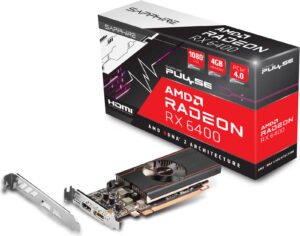 Sapphire Pulse AMD Radeon RX 6400 Low Profile Graphics Card, 4GB GDDR6 64-Bit Memory, 2321 MHz Boost Clock, 16Gbps Memory Clock, 768 Stream Processors, PCI-Express 4.0 x4