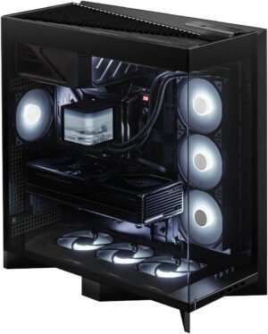 TRYX LUCA L70 Mid-tower E-ATX Computer Case, Up to 420mm Radiator & 10x Fan Support, Quick-Access Front Panel, 6000 Series Anodized Aluminum Frame, Black