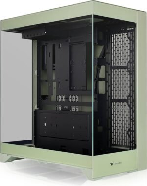 Thermaltake CTE E550 TG Mid Tower ATX Case, 3 Tempered Glass Panels Hidden-Connector Motherboard Support Three-Way VGA Installations Dual Chamber Design, Matcha Green