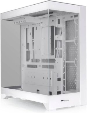 Thermaltake CTE E550 TG Mid Tower ATX Case, 3 Tempered Glass Panels Hidden-Connector Motherboard Support Three-Way VGA Installations Dual Chamber Design, White
