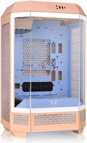 Thermaltake Tower 300 Micro-ATX Case, 2x140mm CT Fan Included Support Up to 420mm Radiator Optional Chassis Stand Kit Allows Horizontal Display, Peach Fuzz