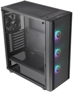 Thermaltake V250 TG ARGB Air Mid Tower Chassis, 4x Pre-Installed 120mm Fans, Up to 360mm Radiator & 6x Fan Support, 4mm Tempered Glass Panel, SPCC Material, Black