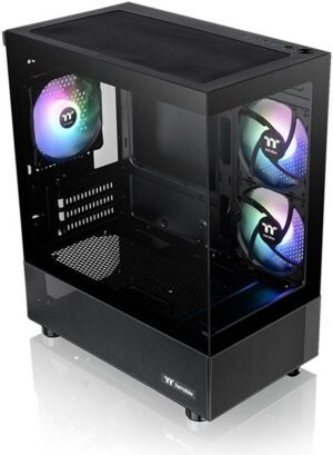 Thermaltake View 170 TG ARGB M-ATX Computer Case, 3x 120mm ARGB Lite Pre-Installed Fans, Up to 280mm Radiator & 7x Fan Support, USB 3.0 x2, HD Audio x1 Interfaces, Black