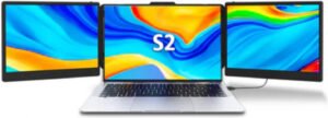 V2com S2 Triple Laptop Screen Extender 14'' Full HD IPS Laptop Monitor Extender with 180° Rotation, Dual-Screen Modes & Plug-and-Play Compatibility for Windows, macOS, Android, PS5, Xbox