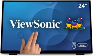 ViewSonic TD2465 Monitor, 24" MVA Touch Display, FHD Resolution, 60Hz Refresh Rate, 7ms (GtG) Response Time, Projective Capacitive (10-Point Touch) Technology, 16.7m Color Display, Black