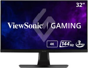 ViewSonic XG321UG Gaming Monitor, 32" IPS Display, 4K UHD Resolution, 144Hz Refresh Rate, 3.6ms (GtG w/ OD) Response Time, NVIDIA G-SYNC Compatible, 1.07b Color Display, Black