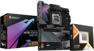 Vortex X Bundle - AMD Ryzen 7 9800X3D AM5 Desktop Processor, 8 Cores & 16 Threads, Up to 5.2 GHz Max Boost Clock + GIGABYTE X870E AORUS MASTER ATX Motherboard