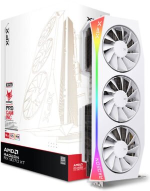 XFX Mercury AMD Radeon RX 9070 XT OC White Gaming Edition Graphics Card, 16GB GDDR6 256-Bit Memory, 3100 MHz Boost Clock, 4096 Stream Processors, 20 Gbps Memory Clock, PCI Express 5.0